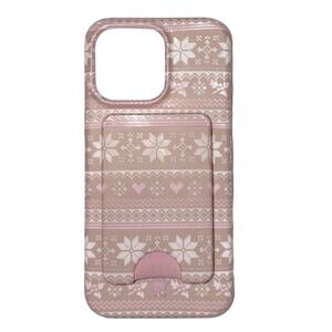 Velvet Caviar iPhone 15 Pro Max Case Wallet Set Pink Fair Isle Snowflake MagSafe